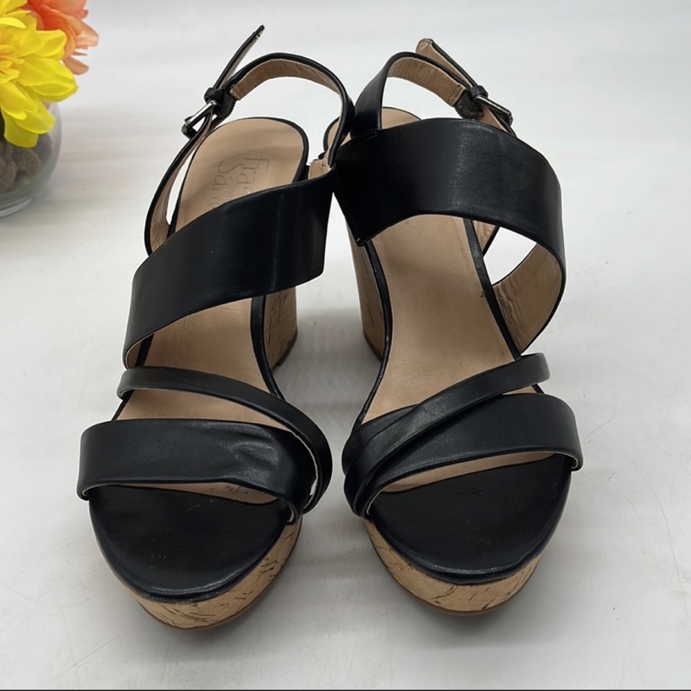 Franco Sarto Black Wedge Sandal - Size 8